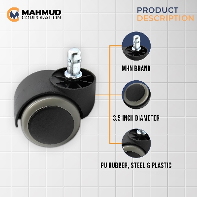 Picture of 5pcs Abrasion resistant silent wheel rubber wheels  5p-MHN