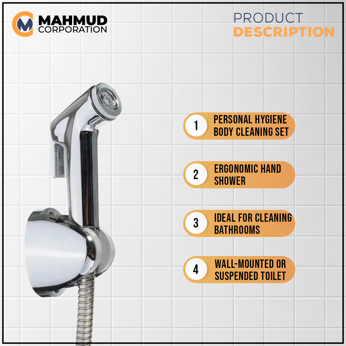 Picture of Toilet Handheld Wash Bidet Sprayer Shower Head Accessories Toilet spray kit Shower Faucet Personal Hygiene Body cleaning Set-MHN