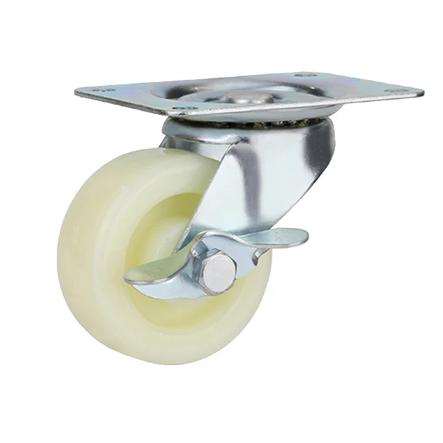 Picture of 2" 4PC Universal Swivel Casters Furniture Wheel Castor White PP Nylon Dual Roller Wheel For Platform Trolley Chair Fixed Swivel-MHN