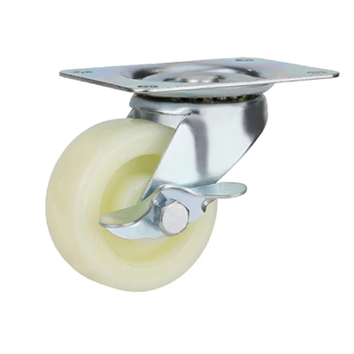 Picture of 2" 4PC Universal Swivel Casters Furniture Wheel Castor White PP Nylon Dual Roller Wheel For Platform Trolley Chair Fixed Swivel-MHN