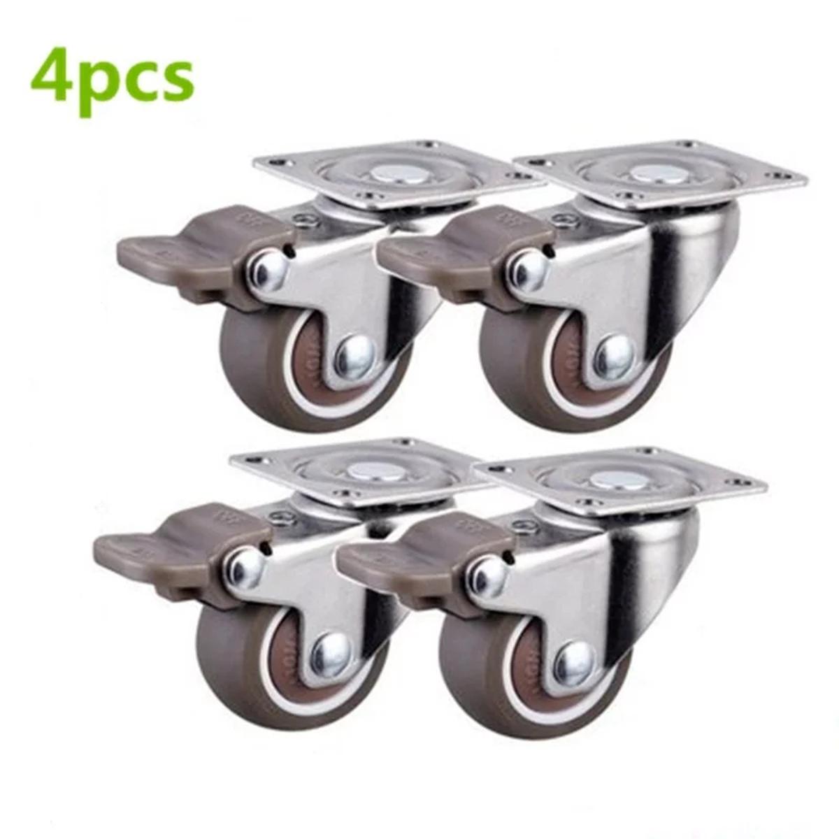 Picture of 4Pcs 2'' Rubber Swivel Casters Wheels , With Brake No Noise Lockable Wheels Mobile wheels For Furniture, Medical Equipment, Trolleys-MHN