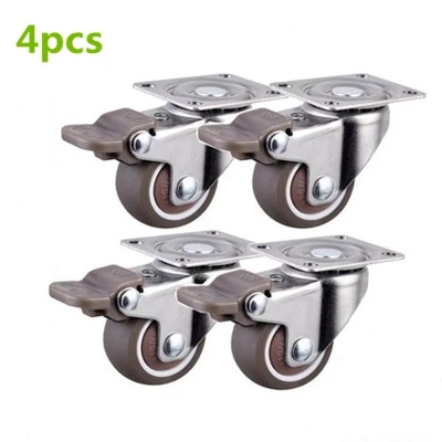 Picture of 4Pcs 2'' Rubber Swivel Casters Wheels , With Brake No Noise Lockable Wheels Mobile wheels For Furniture, Medical Equipment, Trolleys-MHN