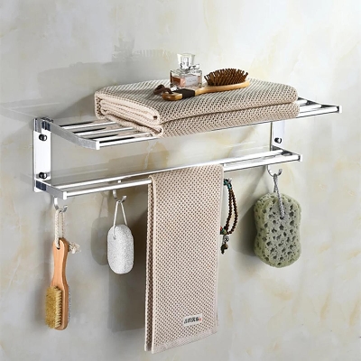 Picture of Bathroom towel holder, Foldable towel rack, oxidation aluminium towel rack with hooks-MHN