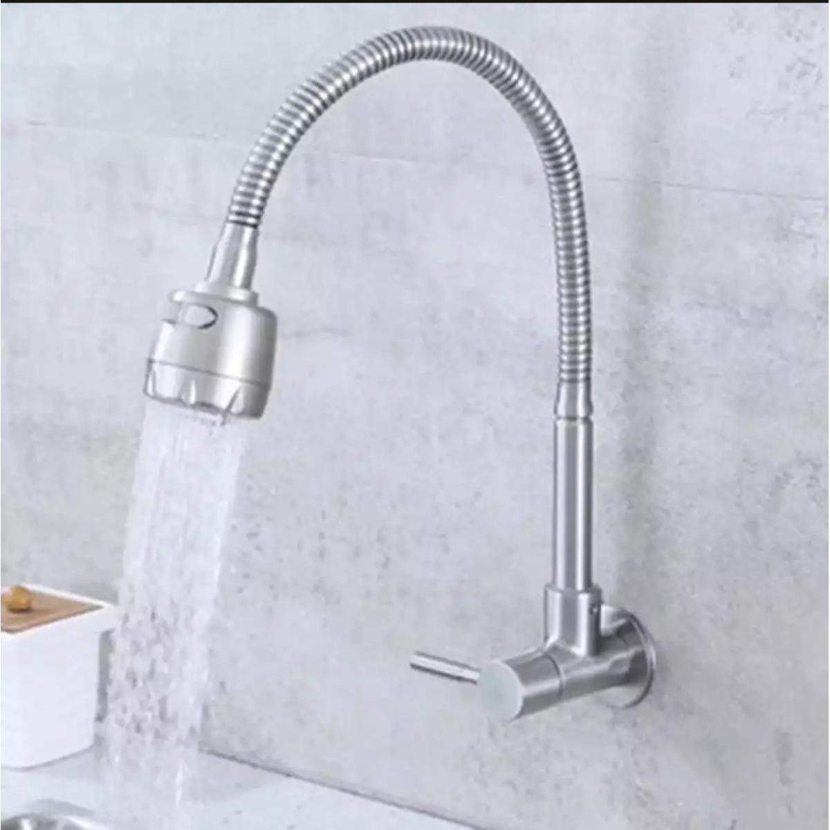 Picture of SUS304 Stainless Steel brushed nickel Wall Mounted kitchen basin sink faucet Fold faucet tap-MHN