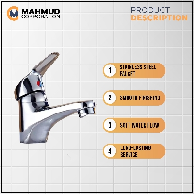 Picture of Bathroom Sink Chrome Finish Single Handle Basin Faucet Water Tap-MHN