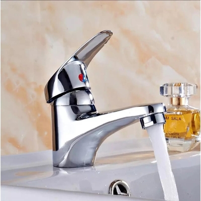 Picture of Bathroom Sink Chrome Finish Single Handle Basin Faucet Water Tap-MHN