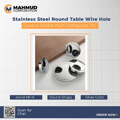 Picture of Stainless Steel Round Table Wire Hole Covers Outlet Port Computer PC Desk Cable Grommet Line Holder-60mm-MHN