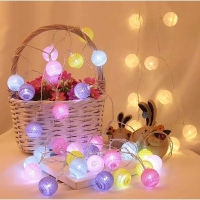 Picture of Cotton ball round-shaped fairy light 10-piece set - mhn, made in China - light decoration