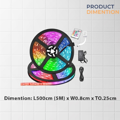 Picture of High Quality SMD 2835 DC 12V LED Strip Light with Remote 5 Meters RGB Color Special Lights for Ceiling Decoration