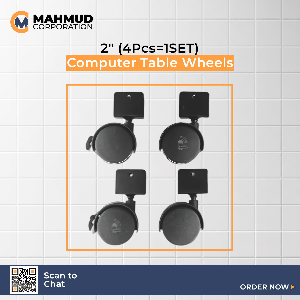 Picture of 2"  (4Pcs=1SET)Computer Table Wheels U Castor Wheel, U-Type-MHN