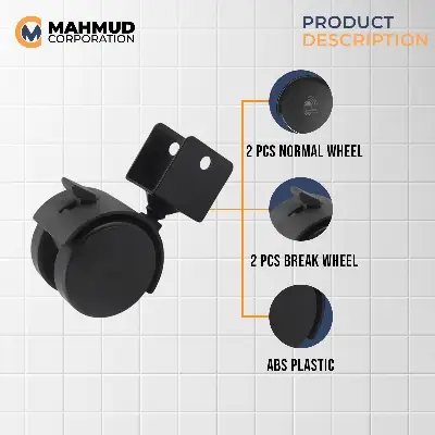 Picture of 2"  (4Pcs=1SET)Computer Table Wheels U Castor Wheel, U-Type-MHN