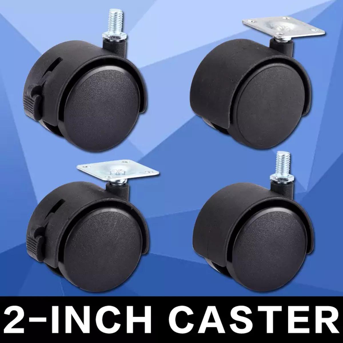 Picture of 2"(4ps=1set)Myhomera Chair Wheel Furniture Caster 48mm M8 Screw/Plate Swivel Castor 2 inch Wheels Hardware Trolley Silent Brake Protect-MHN
