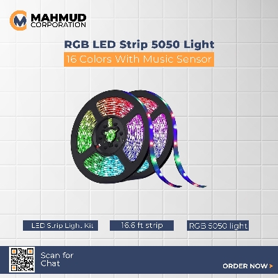 Picture of RGB LED Strip 5050 Light 16 Colors With Music Sensor. LED Strip lights - rgb light
