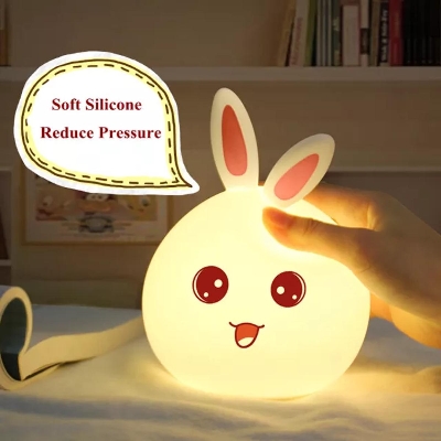 Picture of Led Rabbit Night Light USB for Children Baby Kids Gift Animal Cartoon Decorative Lamp Bedside Bedroom Living Room
