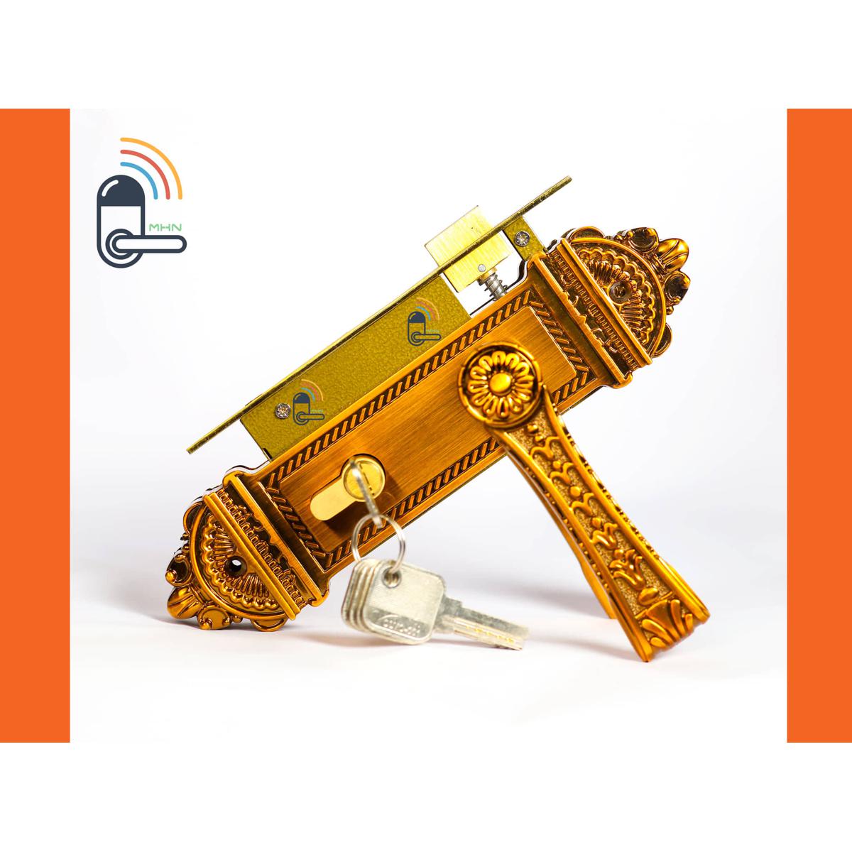 Picture of High Security System Bed-room Door Handle Lock with Brass key