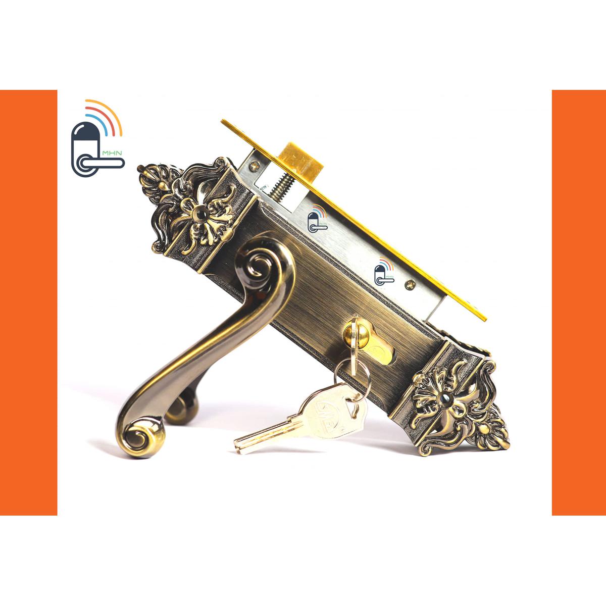 Picture of High Security System Bed-room Door Handle Lock with Brass key