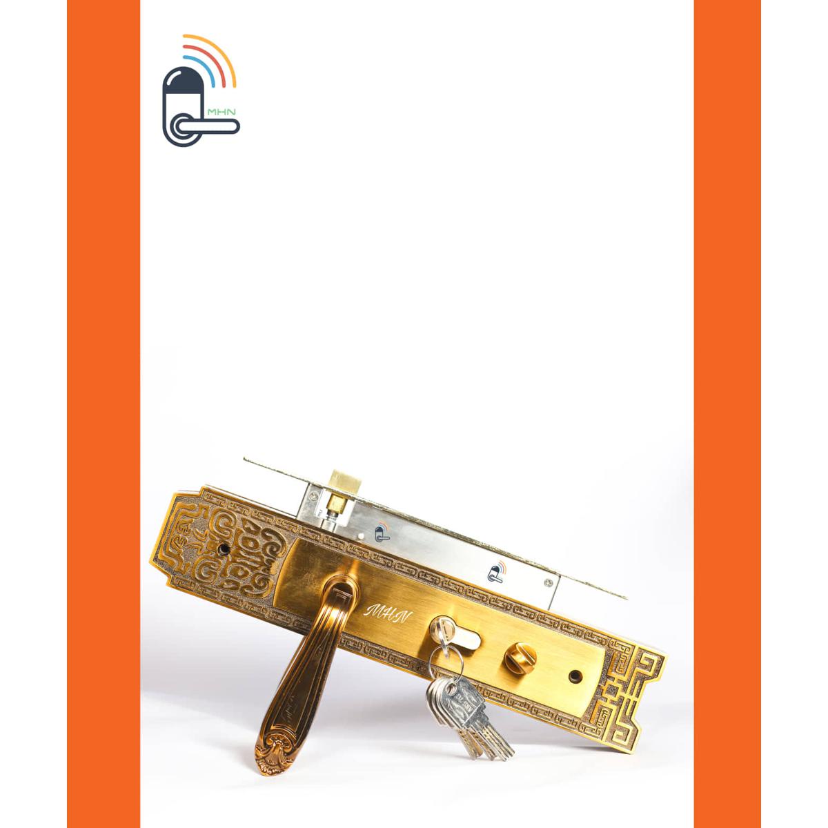 Picture of High Security System Main Door Handle Lock with Brass key