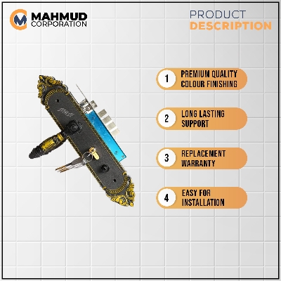 Picture of High Security System Main Door Handle Lock with Brass key