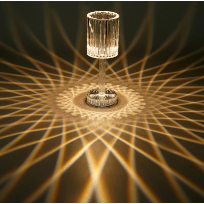 Picture of RGB Led Rechargeable Acrylic Crystal Diamond Table Lamp with 16 Colors Remote and Touch for Bedroom Living Room - charger light