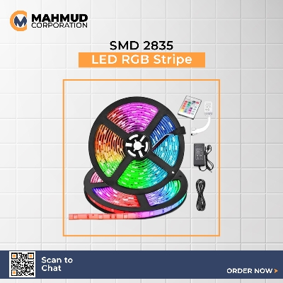 Picture of SMD 2835 DC 12V LED Strip Light With Remote- 5 meter RGB Colour fairy lights for ceiling decoration-MHNBuy 1 Get 1 Free - rgb light