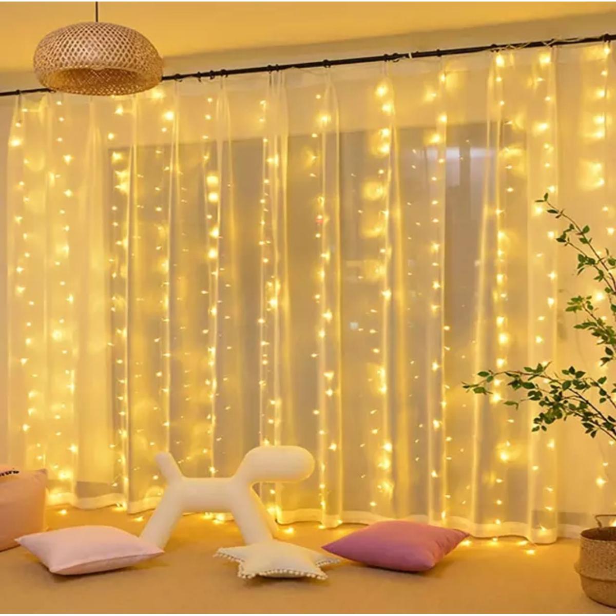 Picture of 300 LED window curtain string light for wedding, party, home, garden, bedroom, outdoor and indoor wall decoration – room decoration light