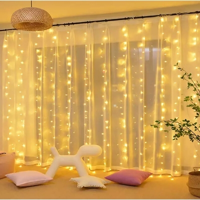 Picture of 300 LED window curtain string light for wedding, party, home, garden, bedroom, outdoor and indoor wall decoration – room decoration light