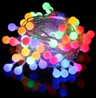 Picture of LED Color Changing Fairy Light Ball Shaped - 28 bulbs, LED Ball Shaped String Fairy Lights Multi-color, 28 LED Ball light, Party, Wedding decoration, Holiday lights - Room Decoration Light