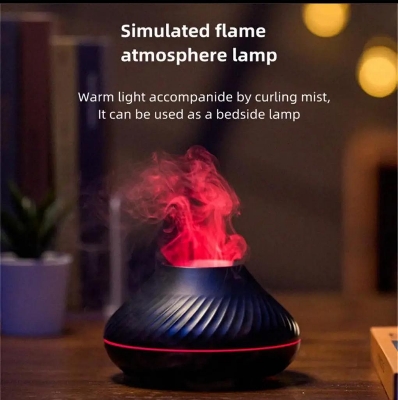 Picture of Flame Aroma Diffuser Humidifier With 7 Color LED light change Fire Flame Essential Oil Diffuser Aroma Multicolor Humidifier for Home Office Living Room Bed Room