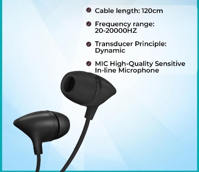 Picture of Uiisii C100 Super Bass Stereo In Ear Headphone - Black