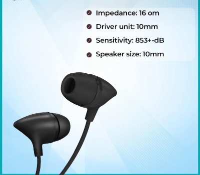 Picture of Uiisii C100 Super Bass Stereo In Ear Headphone - Black