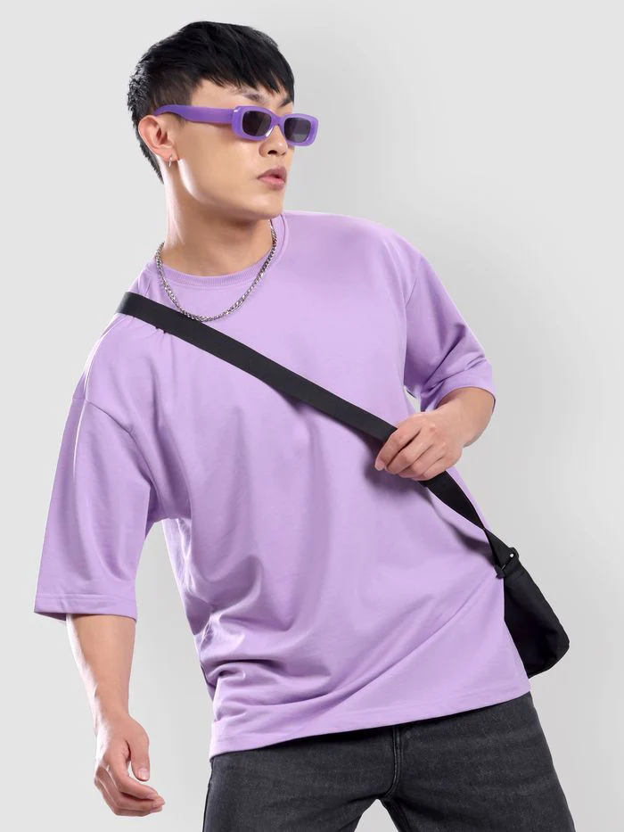 Buy Oversized Plain T-Shirt – Purple Best in Bangladesh
