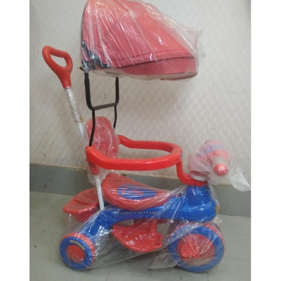 Picture of JoyRide 3 in 1 Baby Tricycle Toddler Stroller Kids Pedal Tricycle w/ Pusher Removable Canopy Safety Bar Storage Footrest for 18 Months to 8 Years With Safety Brecciate