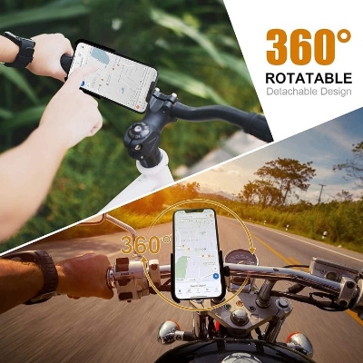 Picture of Metal Bike Mobile Holder For mobile phone bracket motorcycle bicycle takeaway rider -Black Easy to Use and Maintain