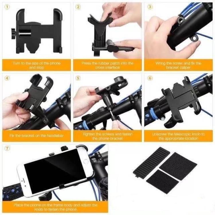 Picture of Metal Bike Mobile Holder For mobile phone bracket motorcycle bicycle takeaway rider -Black Easy to Use and Maintain