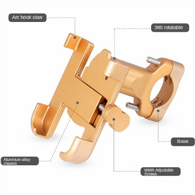 Picture of Metal Bike Mobile Holder For mobile phone bracket motorcycle bicycle takeaway rider -Black Easy to Use and Maintain