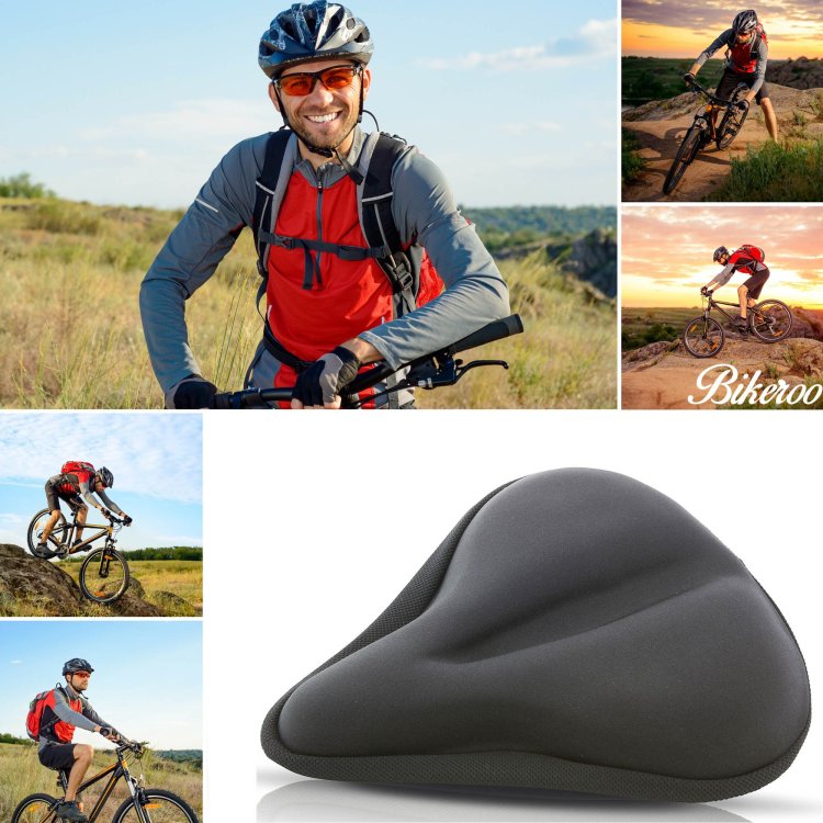 Picture of Bike Bicycle 3d Gel Silicone Saddle Cover Seat Pad Bicycle Padded Soft Cushion Comfort Gel Seat Cover