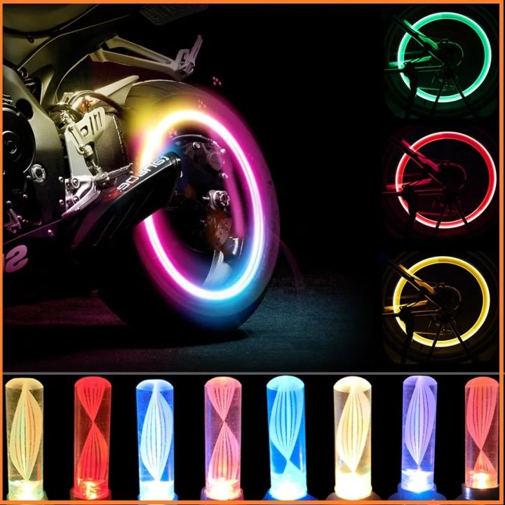 Picture of Bike Motorcycle/ by-cycle cycle, Cycling LED 1 Pair Rainbow RGB Color Bike Wheel Tire Light