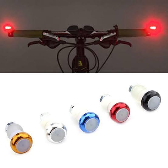 Picture of 2pcs / set Battery Powered Bicycle Handlebar Light Bike Signal Lamp Cycling LED Bar End Plug Safety Indicators