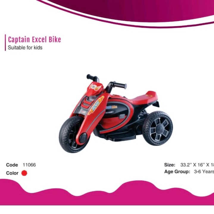 Picture of ACI Captain Excel Electric Bike with Foot Pickup & Bluetooth Music Control Red & Yellow Cash On Delivery Available