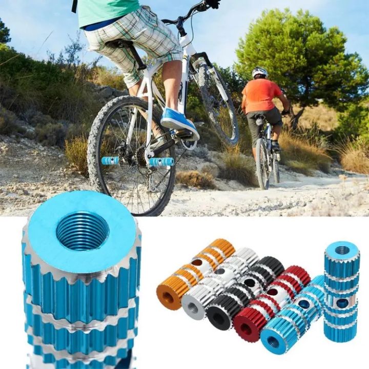 Picture of 1 Pair Bike Pedals Axle Foot Rest Pegs Anti-Slip Aluminum Alloy BMX Mountain Road Cycling Bicycle Front Rear