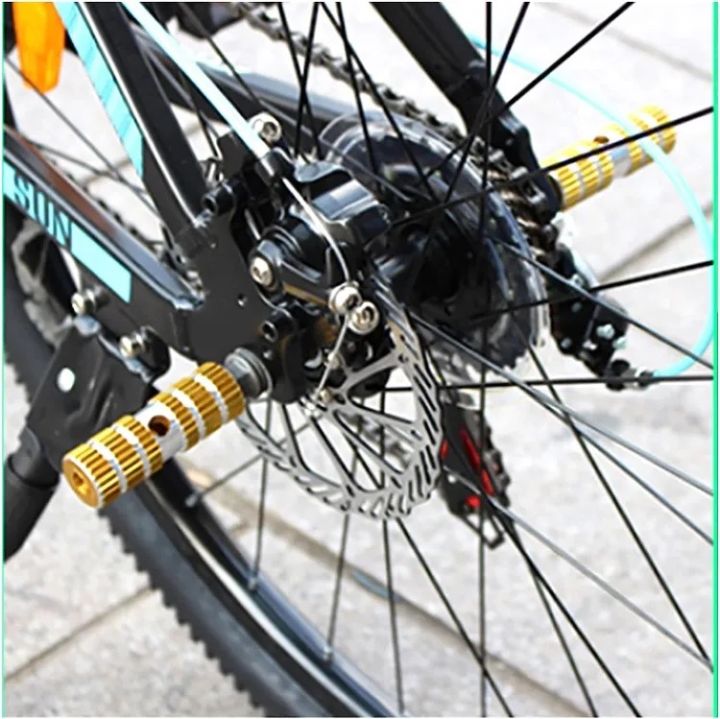 Picture of 1 Pair Bike Pedals Axle Foot Rest Pegs Anti-Slip Aluminum Alloy BMX Mountain Road Cycling Bicycle Front Rear