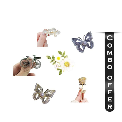 Buy combo-of-6pcs-metal-brooch-hijab-safety-pin-for-girls-and-women-multicolor-b-01at Best Prices in Bangladesh