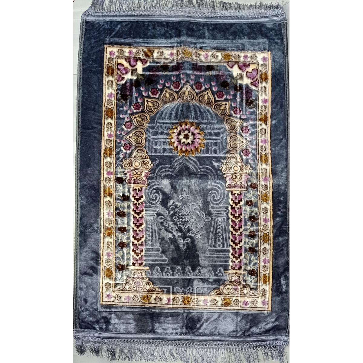 Picture of China Prayer Mat (Jaynamaz) - Extra Soft Velvet Mixed Silver, Red, Orange, green,Blue And multicolor  Form Golden Plus