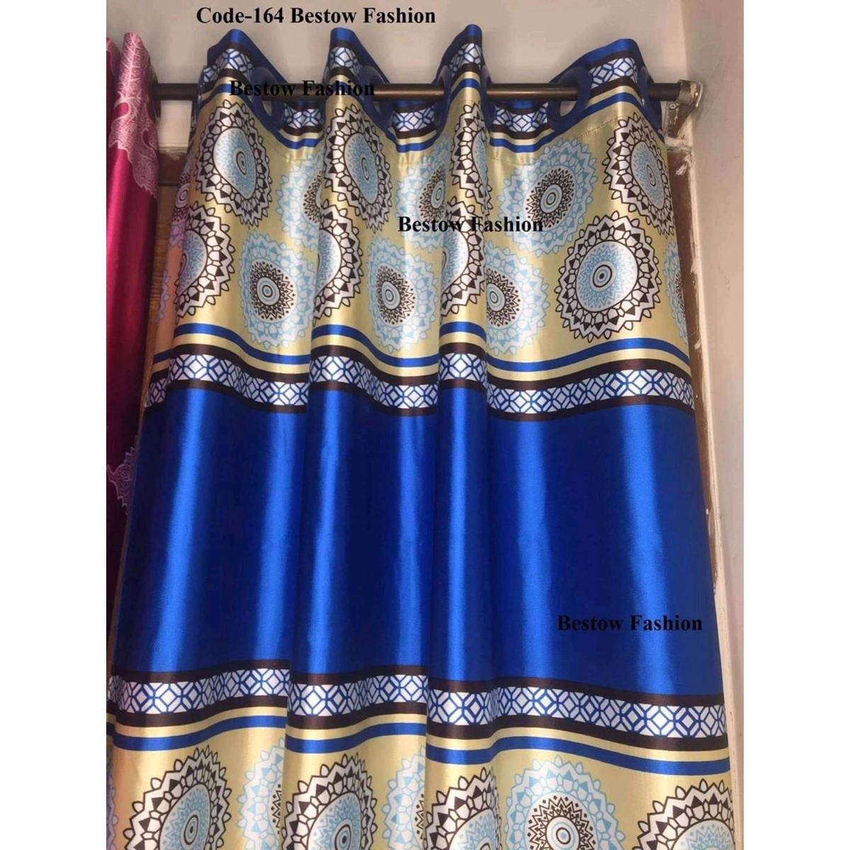 Picture of Synthetic Silk Curtain- Red,Maroon,Golden and White From Suba International