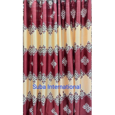 Picture of Synthetic Satin Curtain- Red,Maroon,Golden and White From Suba International
