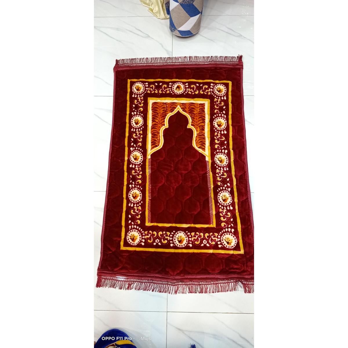 Picture of China Prayer Mat (Jaynamaz) - Extra Soft Velvet Mixed Bule color Form Golden Plus