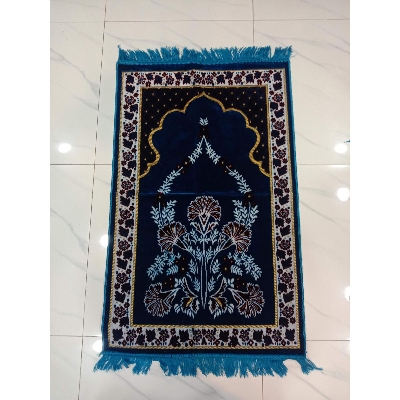 Picture of Beautiful Prayer Jaynamaz ( Blue) - Made in Turkey from Golden plus