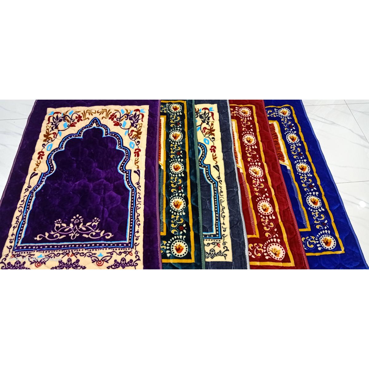 Picture of China Prayer Mat (Jaynamaz) - Extra Soft Velvet Mixed Red colour Form Golden Plus