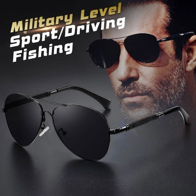 Picture of New Design Memory Metal Polarized UV Protected Pilot Sunglasses