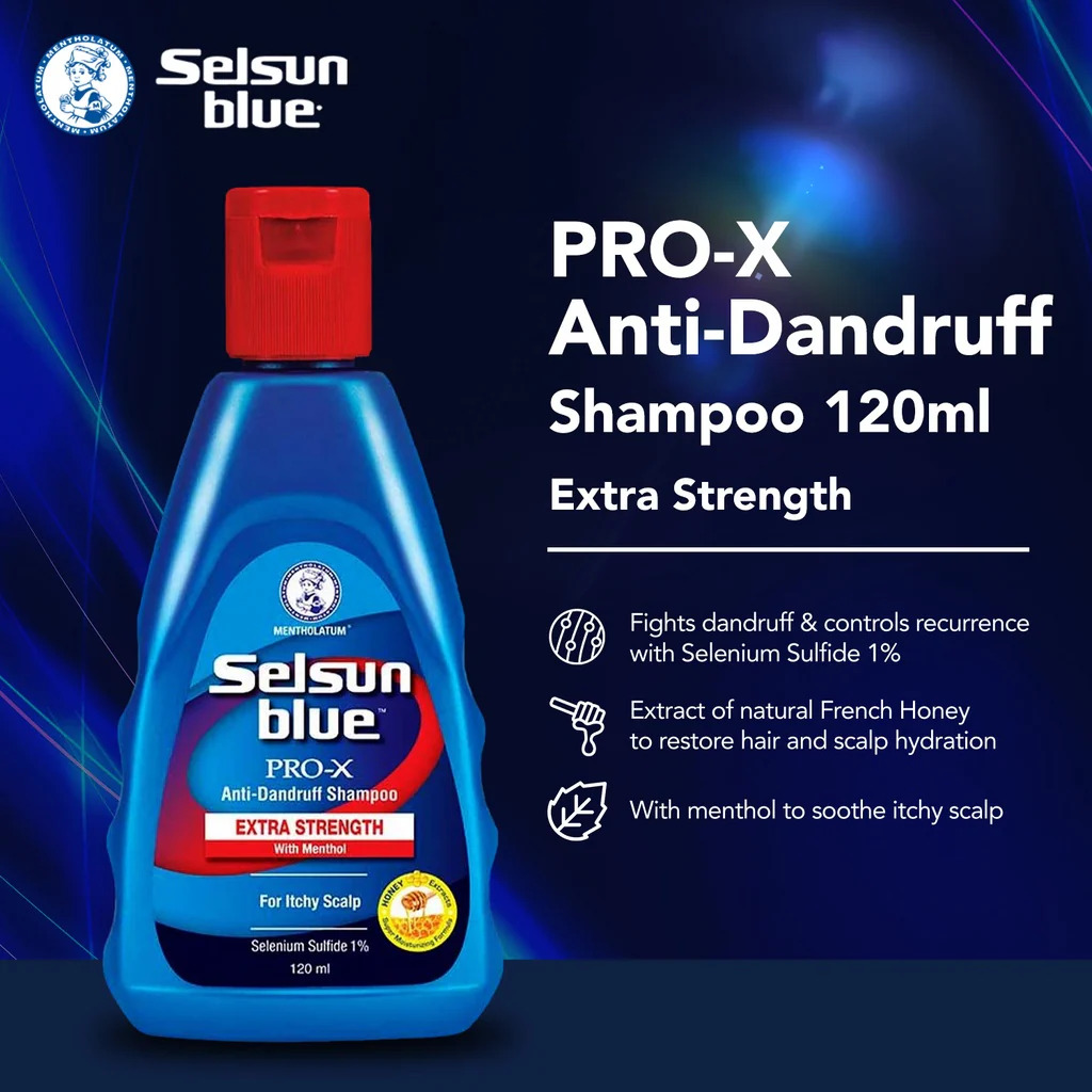 Picture of Selsun Blue PRO X Extra Strength Shampoo Anti Dandruff For Itchy Scalp 120ml UK